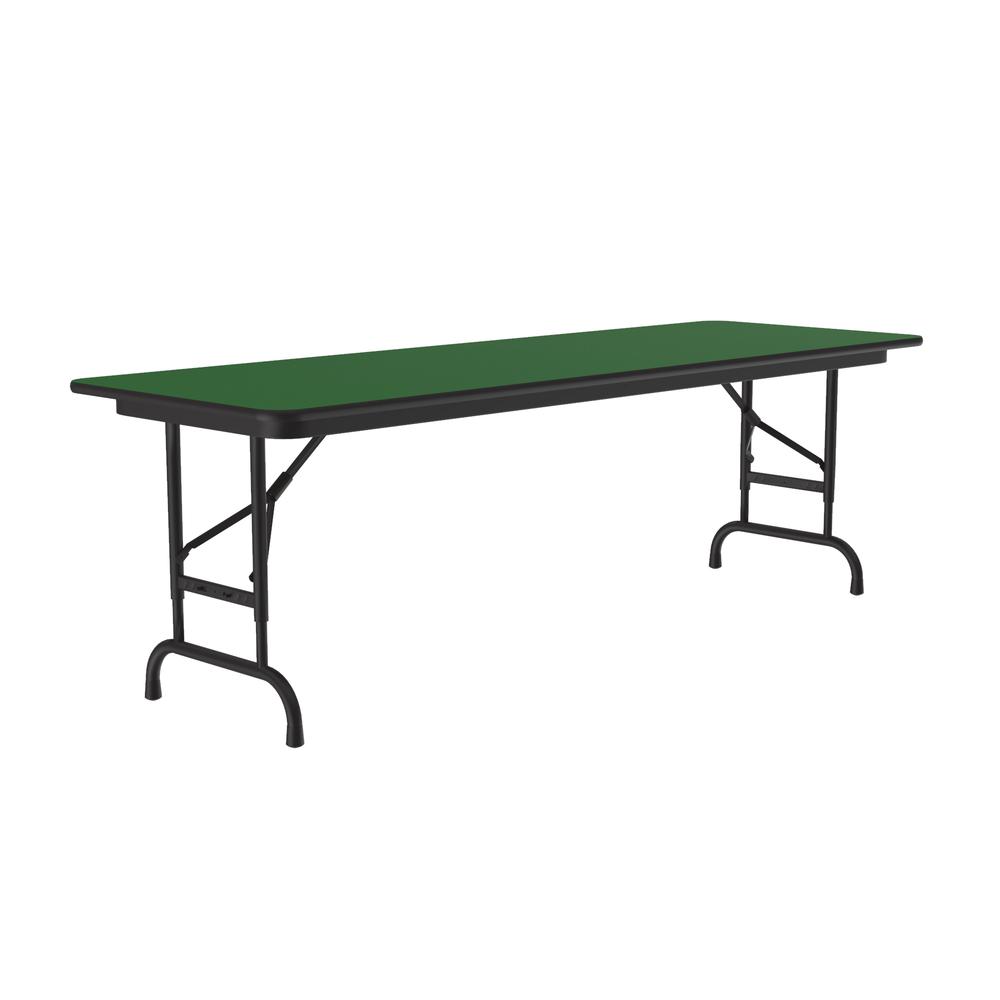 Adjustable Height High Pressure Top Folding Table 24x60", RECTANGULAR, GREEN, BLACK. Picture 7