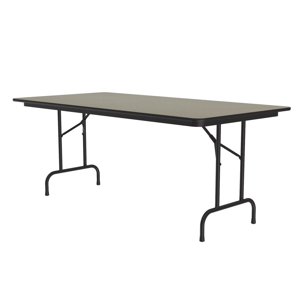 Deluxe High Pressure Top Folding Table 36x96", RECTANGULAR SAVANNAH SAND, BLACK. Picture 1