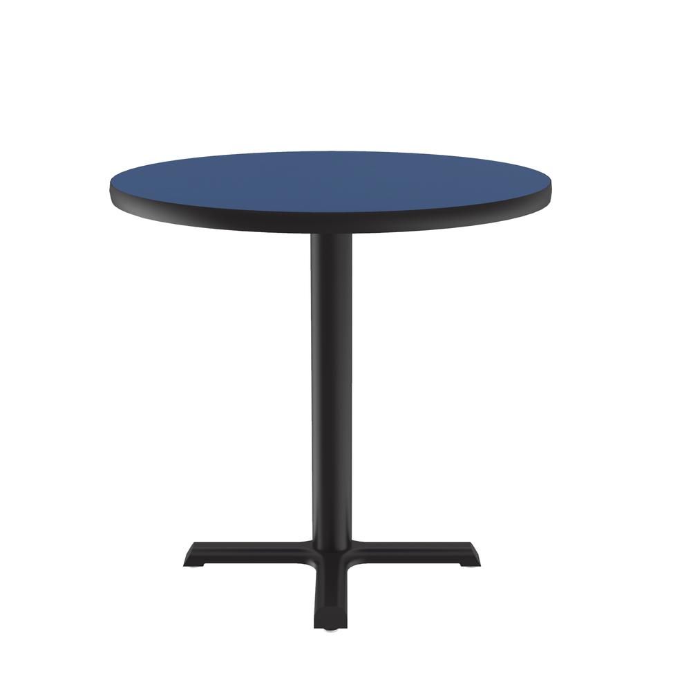 Table Height Deluxe High-Pressure Café and Breakroom Table, 30x30", ROUND, BLUE, BLACK. Picture 6