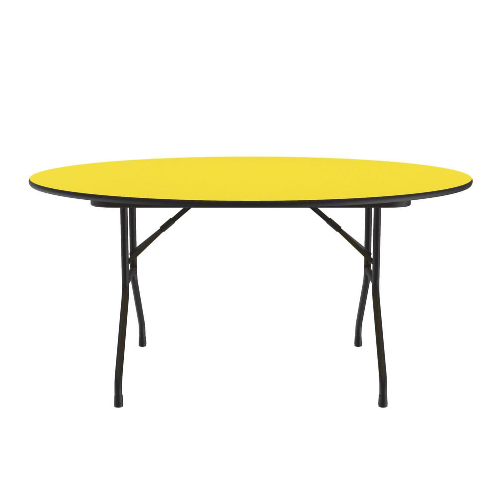 Deluxe High Pressure Top Folding Table 60x60" ROUND YELLOW, BLACK. Picture 2