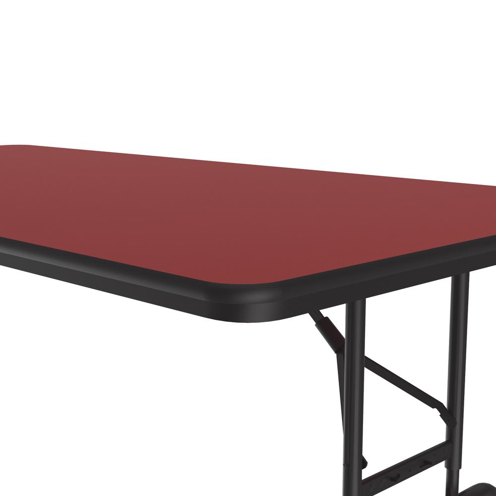 Adjustable Height High Pressure Top Folding Table 36x96", RECTANGULAR, RED BLACK. Picture 2