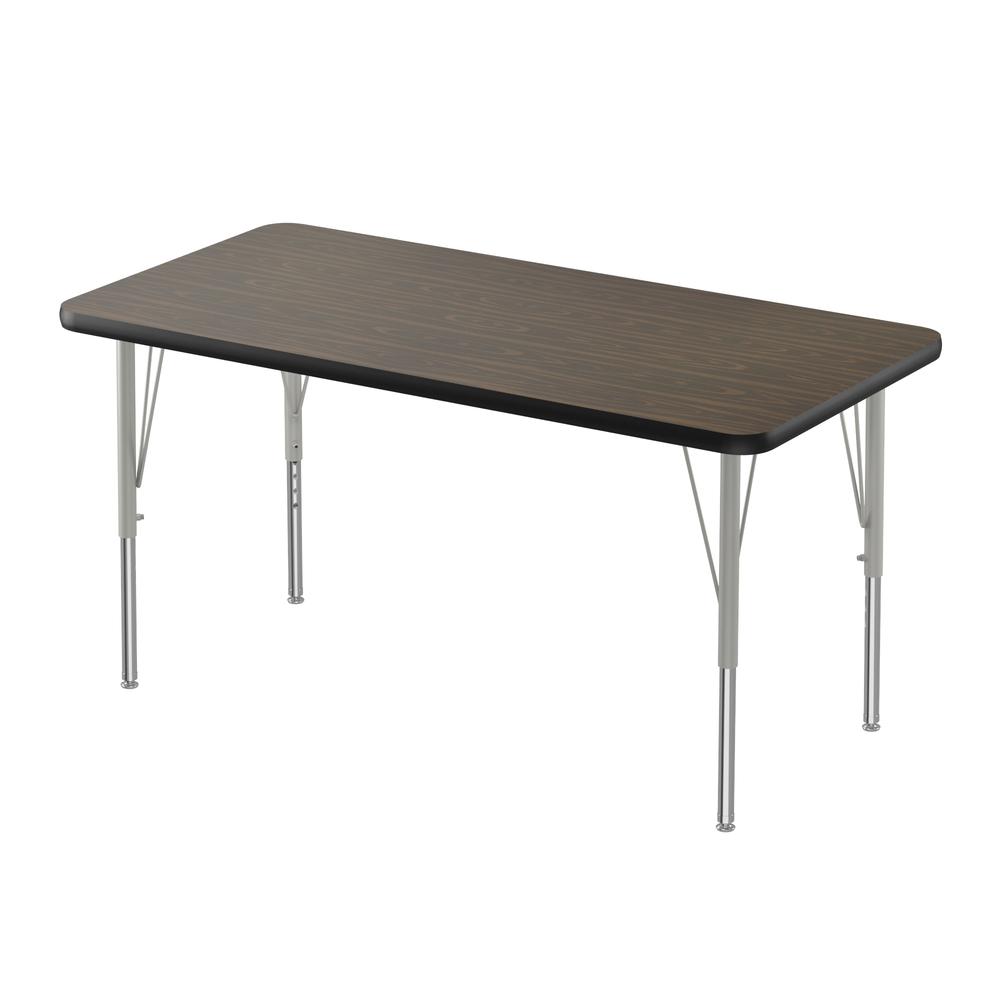 Commercial Laminate Top Activity Tables 24x36", RECTANGULAR, WALNUT, SILVER MIST. Picture 1