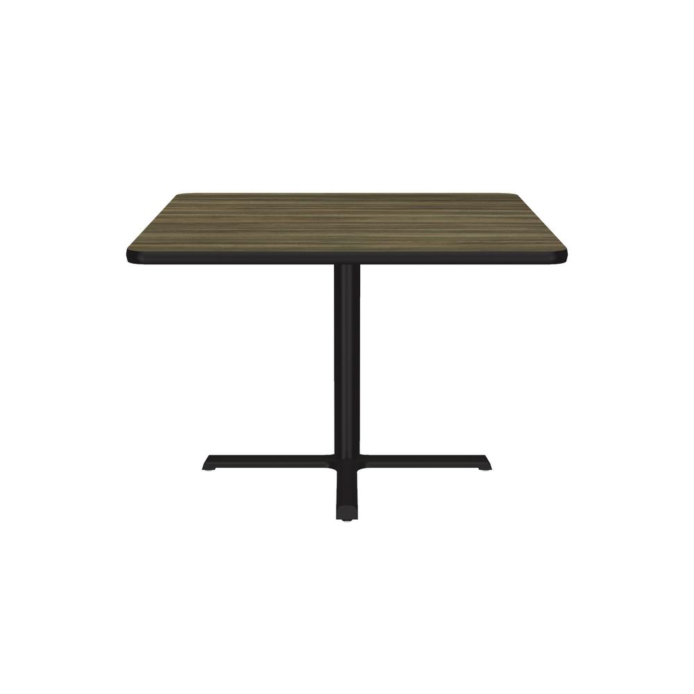 Table Height Deluxe High-Pressure Café and Breakroom Table, 36x36 SQUARE COLONIAL HICKORY BLACK. Picture 2
