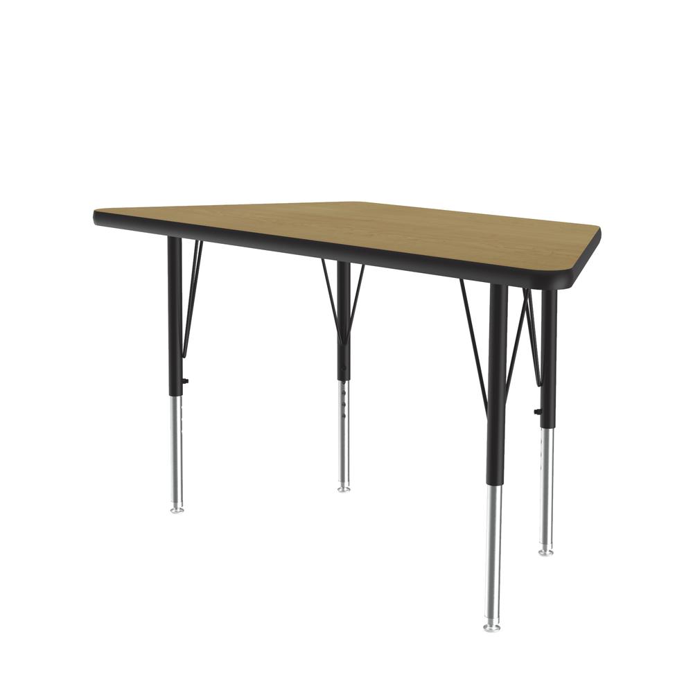 Deluxe High-Pressure Top Activity Tables, 24x48" TRAPEZOID, FUSION MAPLE BLACK/CHROME. Picture 1