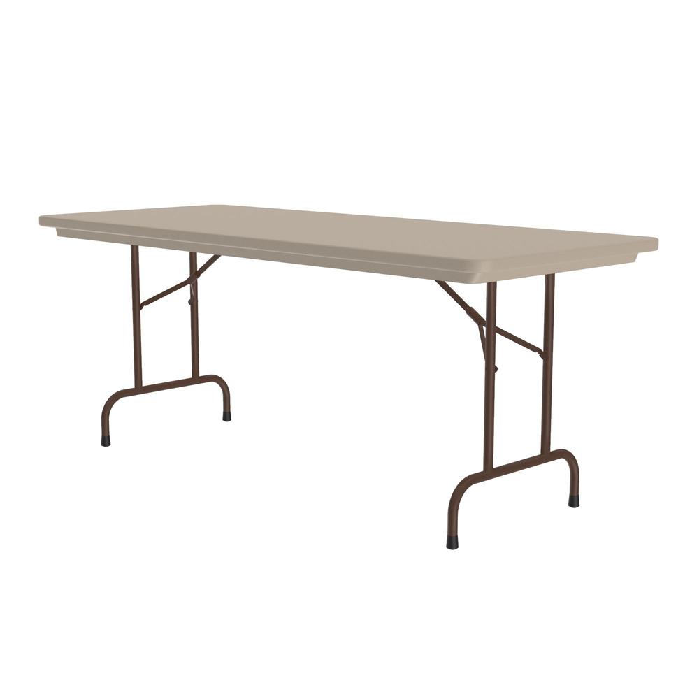 Correctional Facility Tamper-Resistant Commercial Blow-Molded Plastic Folding Tables 30x72", RECTANGULAR, MOCHA GRANITE BROWN. Picture 7