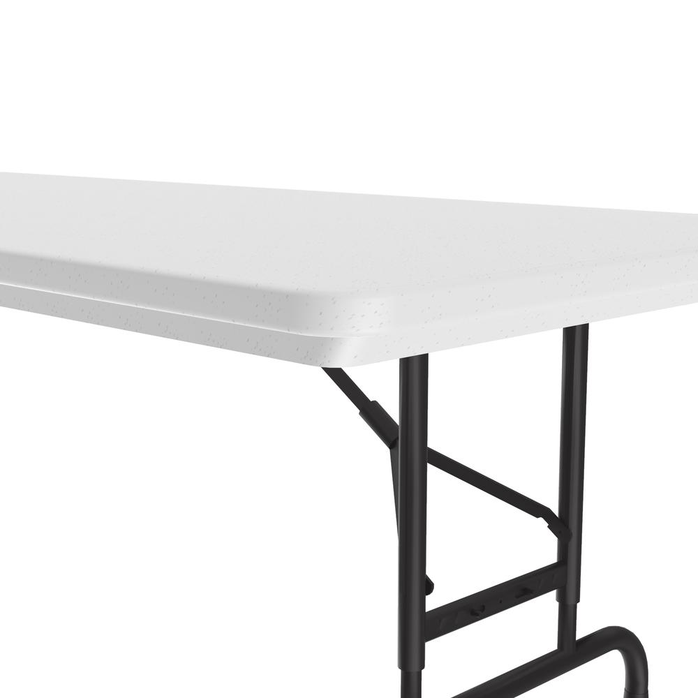 Height Adjustable Anti-Microbial Commercial Blow-Molded Plastic Folding Table, 30x72", RECTANGULAR GRAY GRANITE BLACK. Picture 2