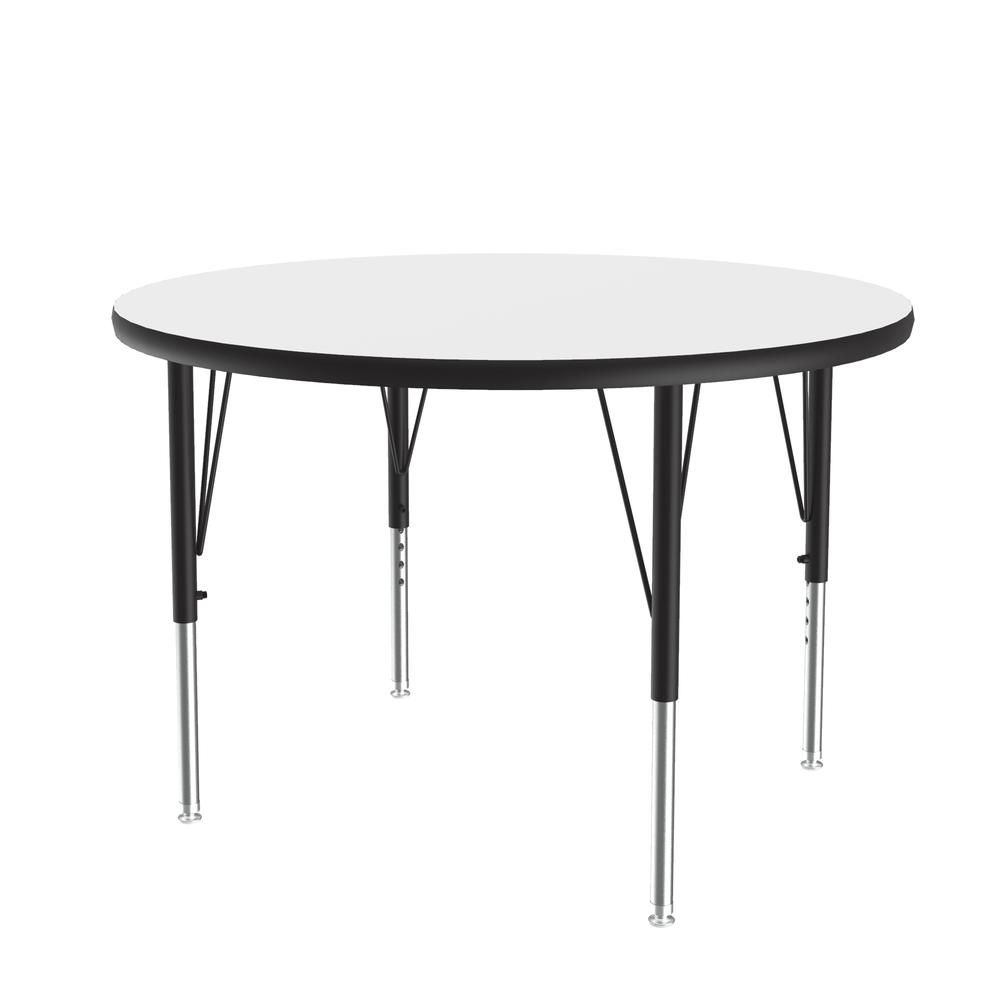 Deluxe High-Pressure Top Activity Tables, 36x36", ROUND WHITE BLACK/CHROME. Picture 9