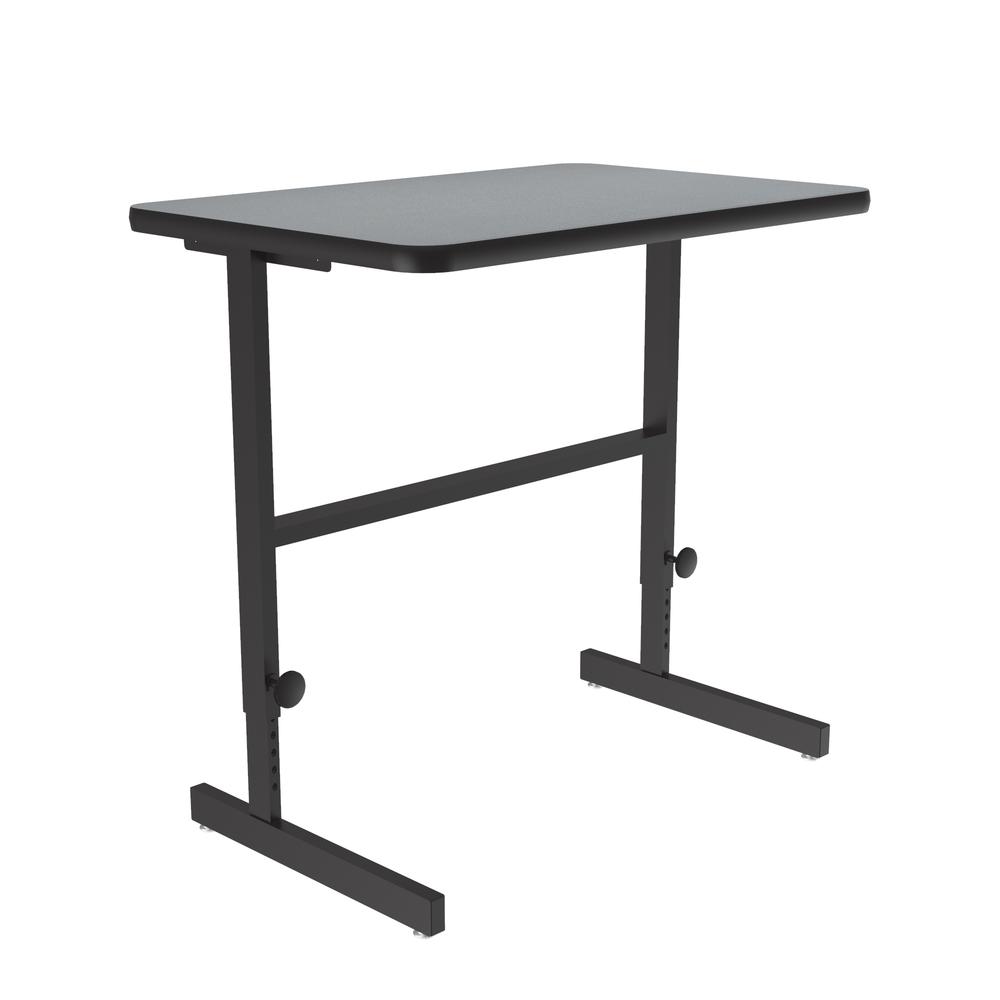 Deluxe High-Pressure Laminate Top Adjustable Standing  Height Work Station 24x36", RECTANGULAR, GRAY GRANITE BLACK. Picture 5