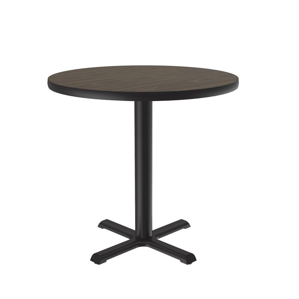 Table Height Commercial Laminate Café and Breakroom Table, 36x36", ROUND WALNUT BLACK. Picture 7