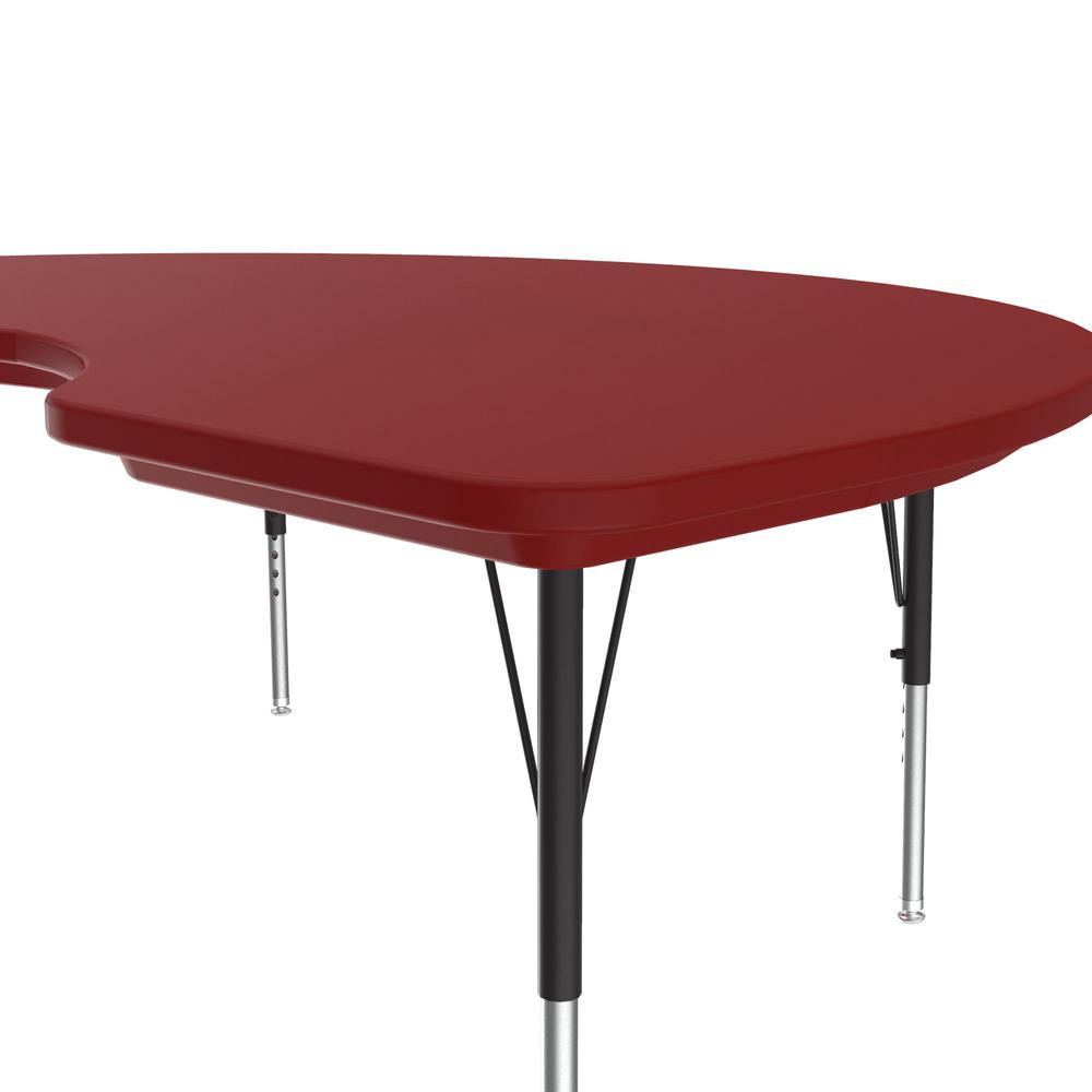 Commercial Blow-Molded Plastic Top Activity Tables, 48x72", KIDNEY RED BLACK/CHROME. Picture 9
