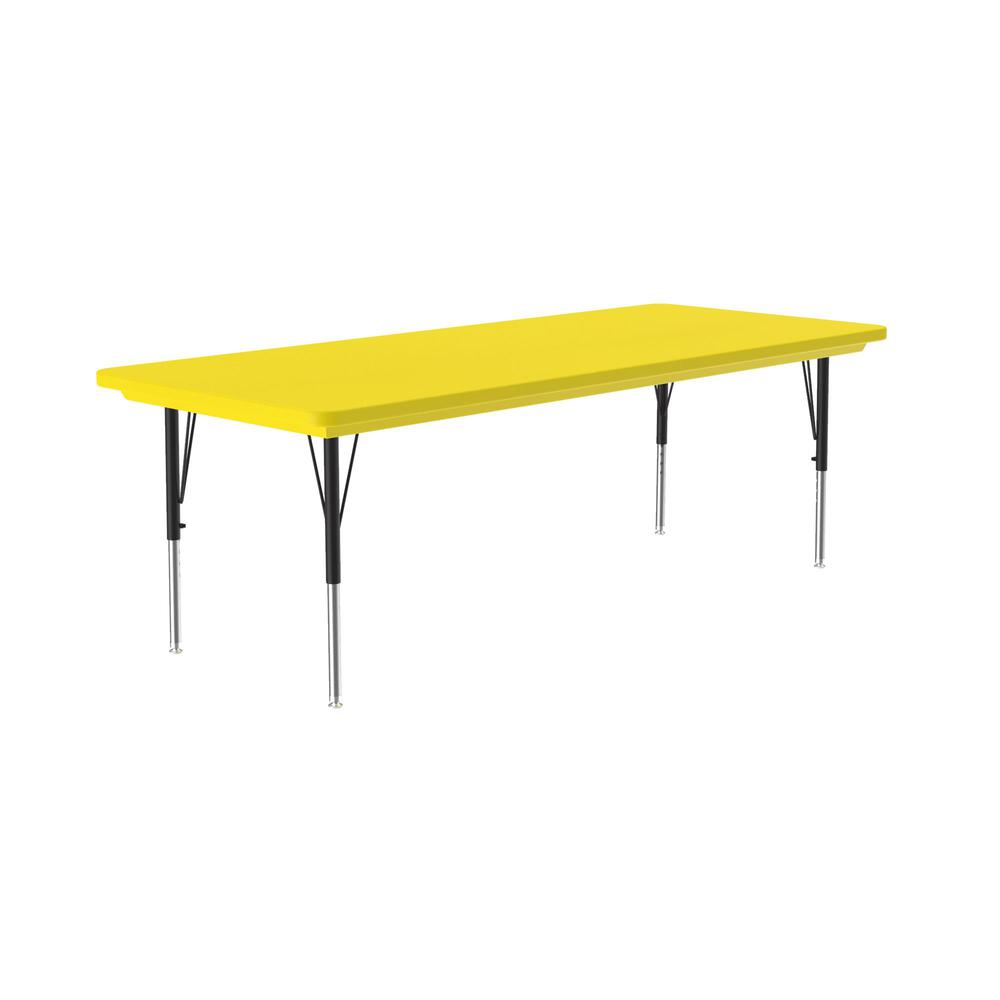 Commercial Blow-Molded Plastic Top Activity Tables, 30x60" RECTANGULAR, YELLOW  BLACK/CHROME. Picture 9