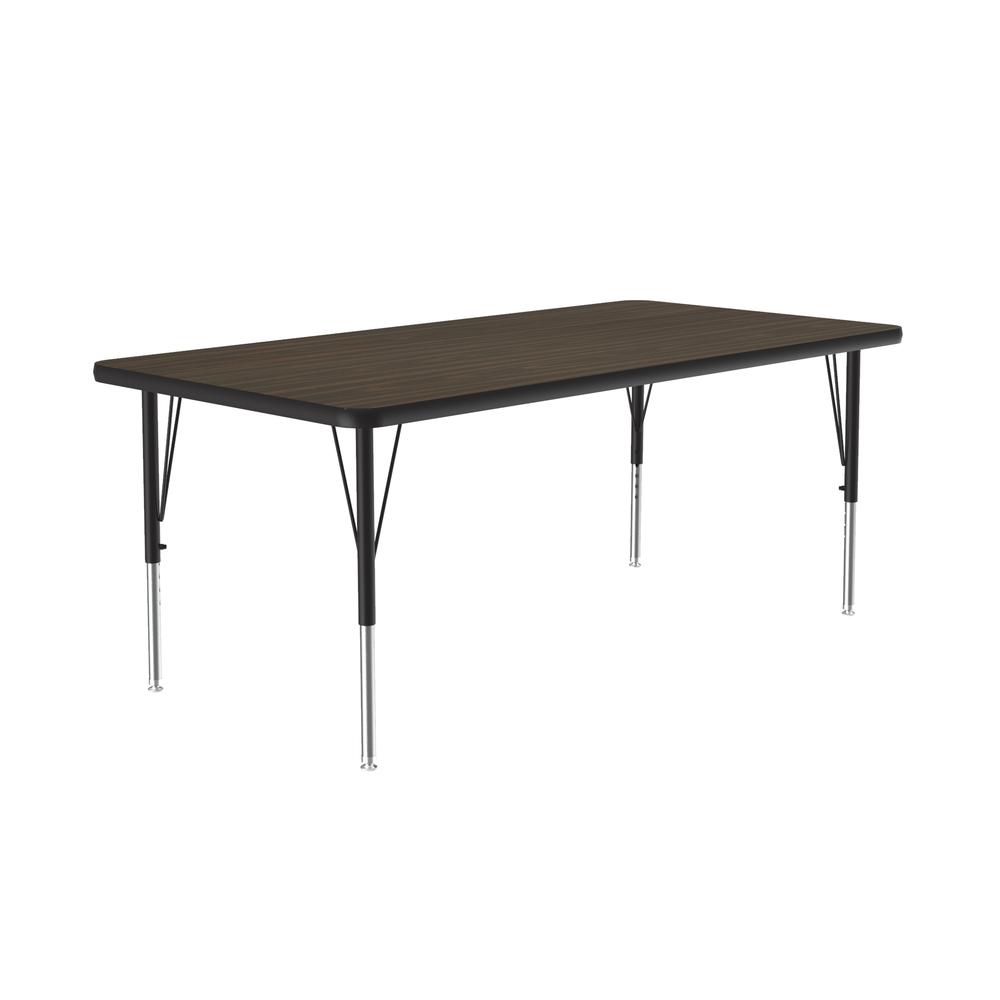 Commercial Laminate Top Activity Tables 30x60" RECTANGULAR, WALNUT, BLACK/CHROME. Picture 5
