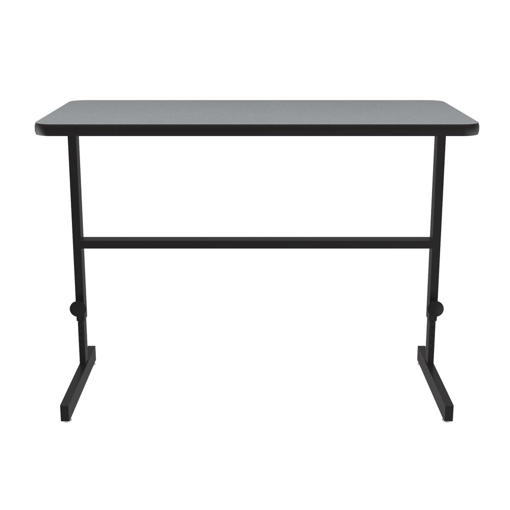 Deluxe High-Pressure Laminate Top Adjustable Standing  Height Work Station 24x48" RECTANGULAR, GRAY GRANITE, BLACK. Picture 2