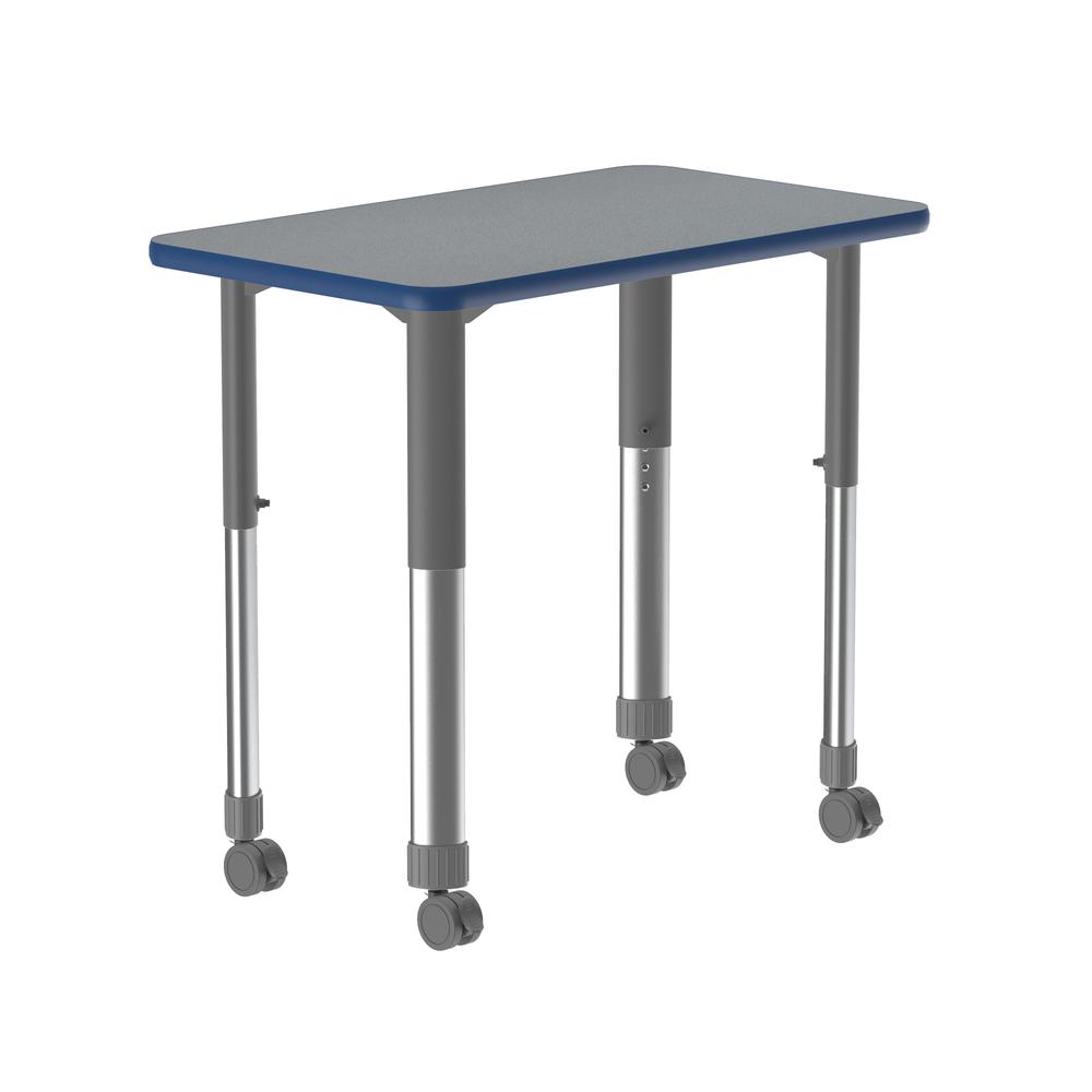 Commercial Lamiante Top Collaborative Desk with Casters, 34x20" RECTANGULAR, GRAY GRANITE GRAY/CHROME. Picture 5