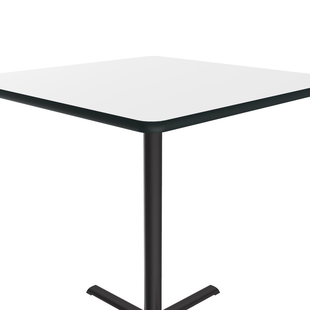 Bar Stool/Standing Height Deluxe High-Pressure Café and Breakroom Table, 42x42", SQUARE, WHITE BLACK. Picture 6