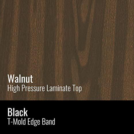Deluxe High-Pressure Top Activity Tables 30x60" TRAPEZOID WALNUT, BLACK/CHROME. Picture 12