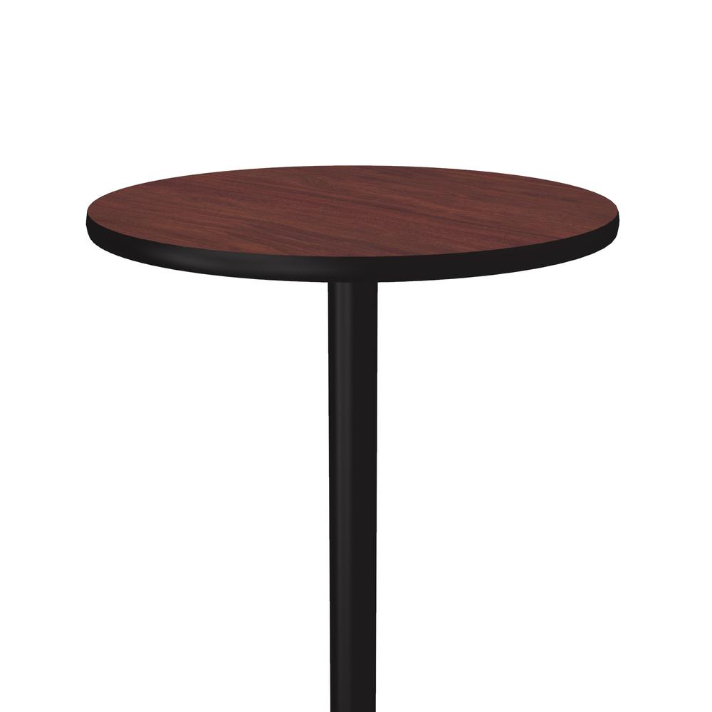 Bar Stool/Standing Height Deluxe High-Pressure Café and Breakroom Table, 30x30", ROUND, MAHOGANY, BLACK. Picture 9