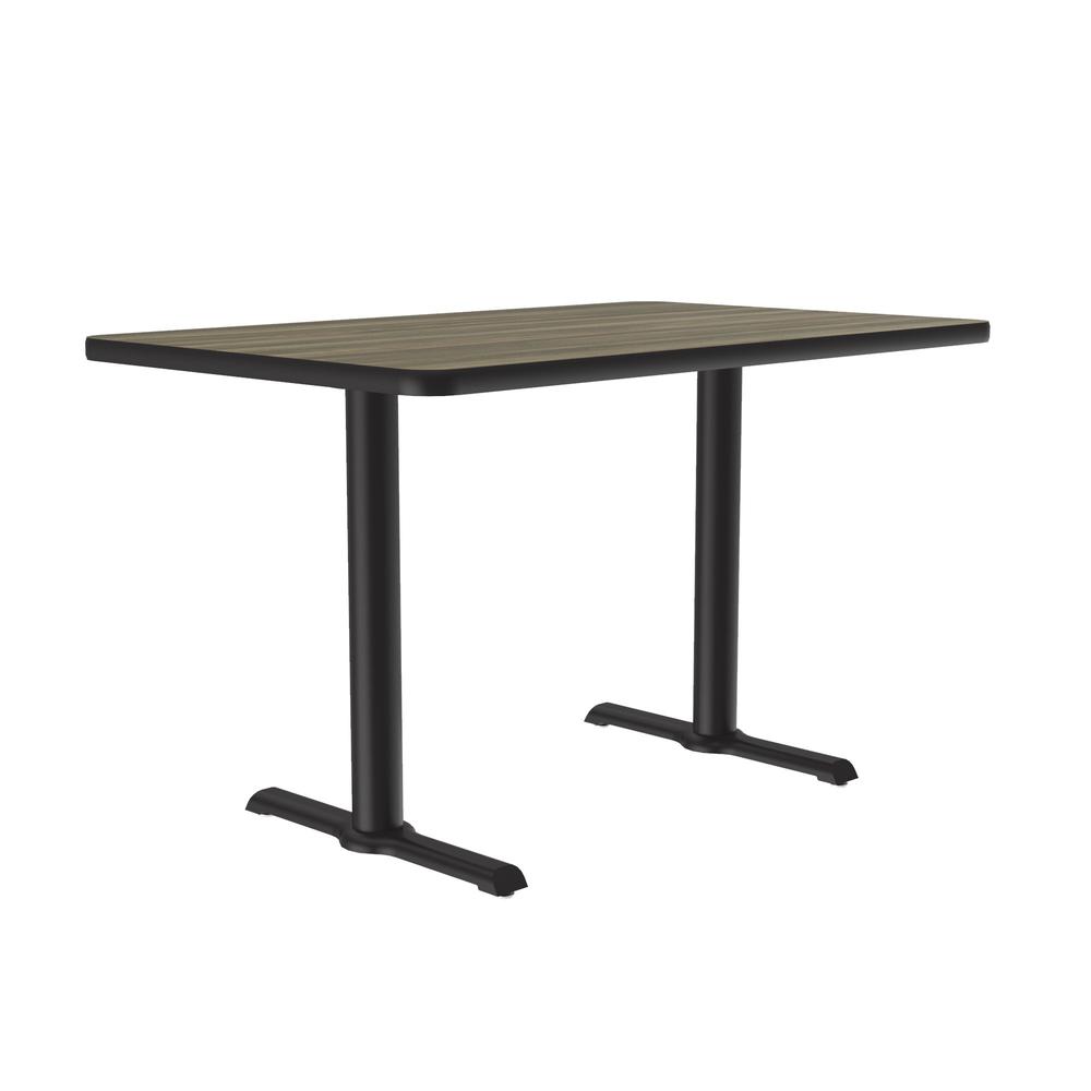 Table Height Deluxe High-Pressure Café and Breakroom Table, 30x60" RECTANGULAR COLONIAL HICKORY BLACK. Picture 2