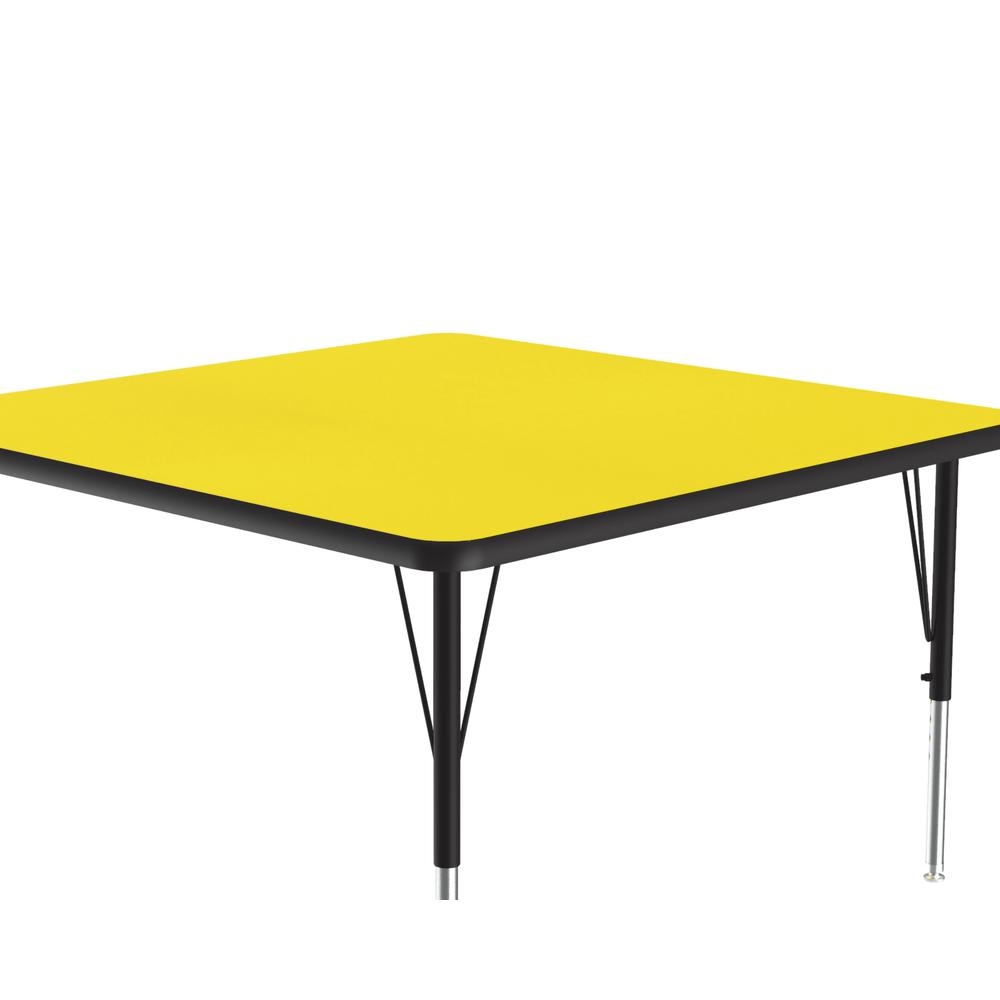Deluxe High-Pressure Top Activity Tables 42x42" SQUARE, YELLOW , BLACK/CHROME. Picture 4