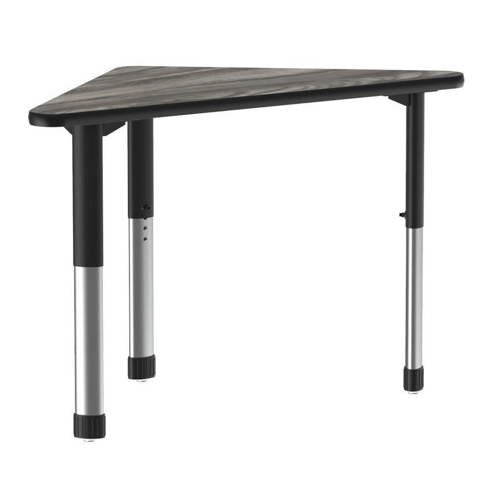Deluxe High Pressure Collaborative Desk 41x23" WING, NEW ENGLAND DRIFTWOOD, BLACK/CHROME. Picture 1
