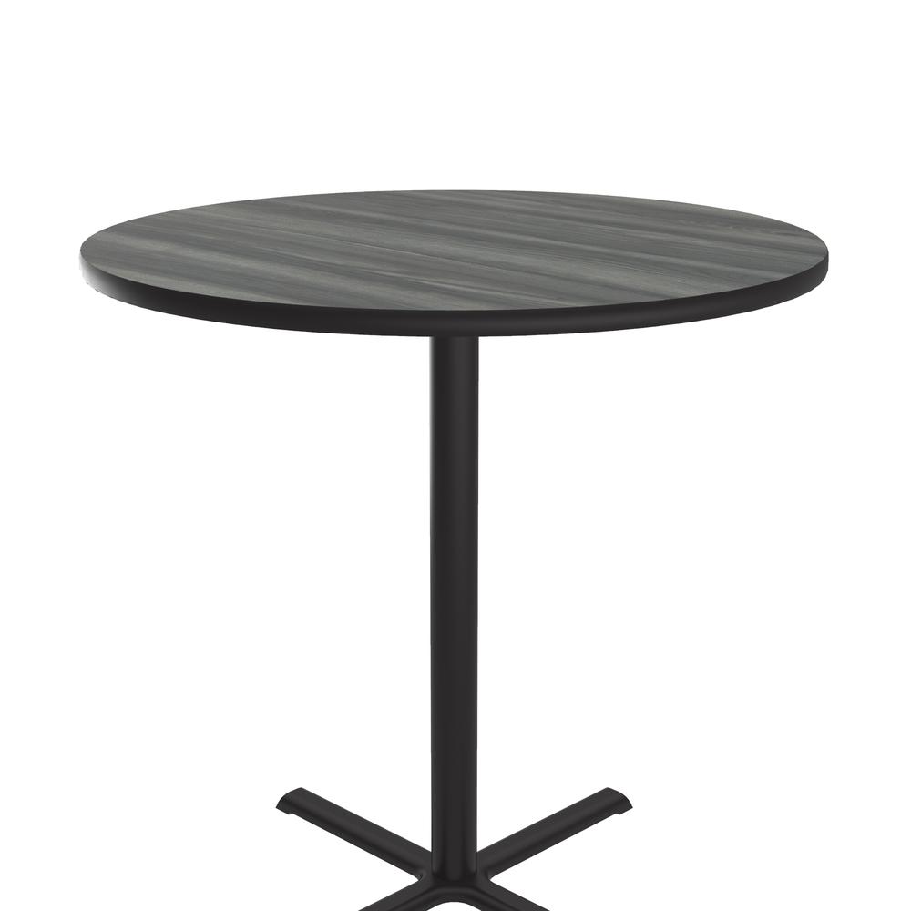 Bar Stool/Standing Height Deluxe High-Pressure Café and Breakroom Table 48x48", ROUND, NEW ENGLAND DRIFTWOOD, BLACK. Picture 3