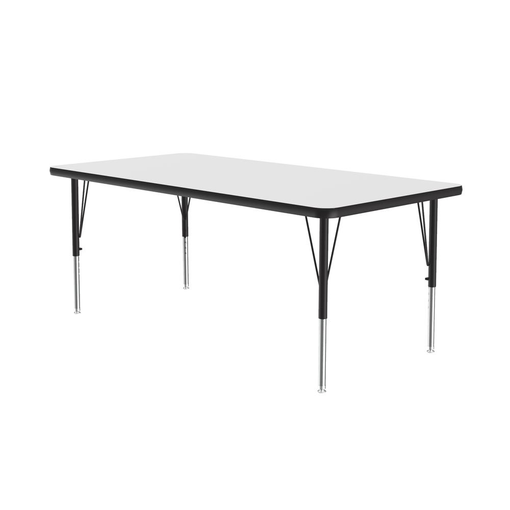 Deluxe High-Pressure Top Activity Tables 30x60", RECTANGULAR, WHITE, BLACK/CHROME. Picture 3