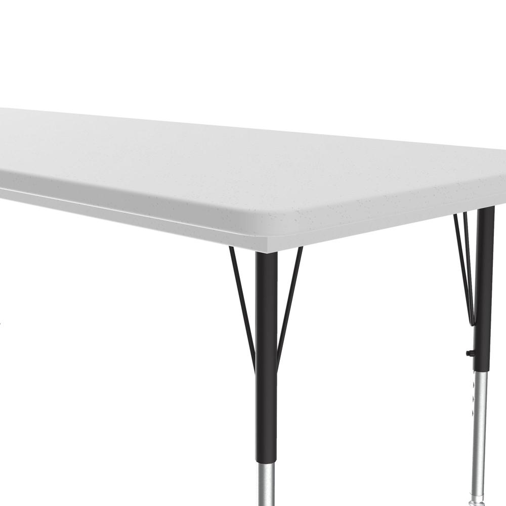 Commercial Blow-Molded Plastic Top Activity Tables 30x72", RECTANGULAR GRAY GRANITE BLACK/CHROME. Picture 3