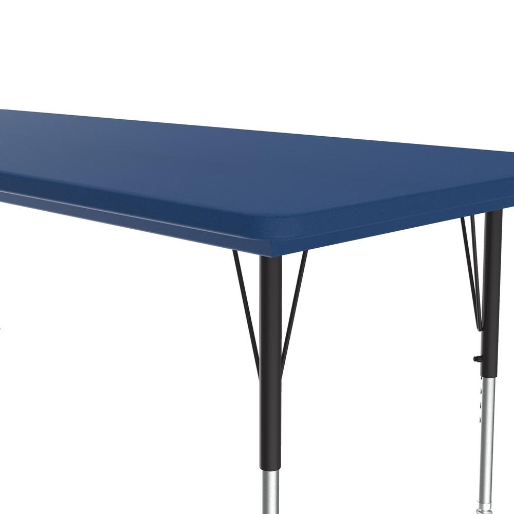 Commercial Blow-Molded Plastic Top Activity Tables 30x72", RECTANGULAR, BLUE, BLACK/CHROME. Picture 5