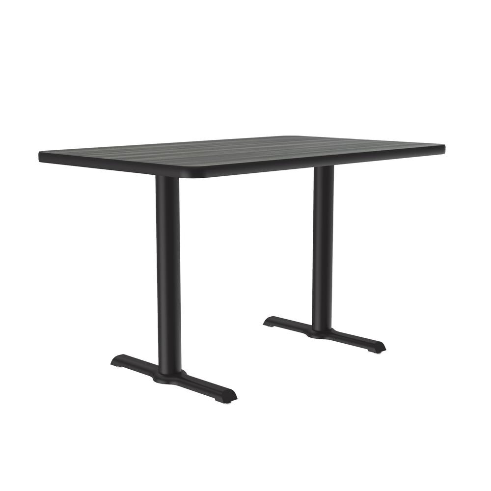 Table Height Deluxe High-Pressure Café and Breakroom Table 30x48", RECTANGULAR, NEW ENGLAND DRIFTWOOD, BLACK. Picture 3