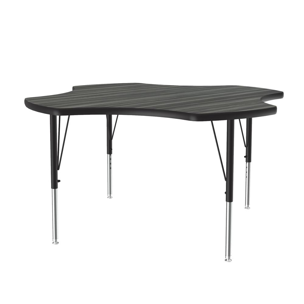 Deluxe High-Pressure Top Activity Tables, 48x48", CLOVER, NEW ENGLAND DRIFTWOOD BLACK/CHROME. Picture 6