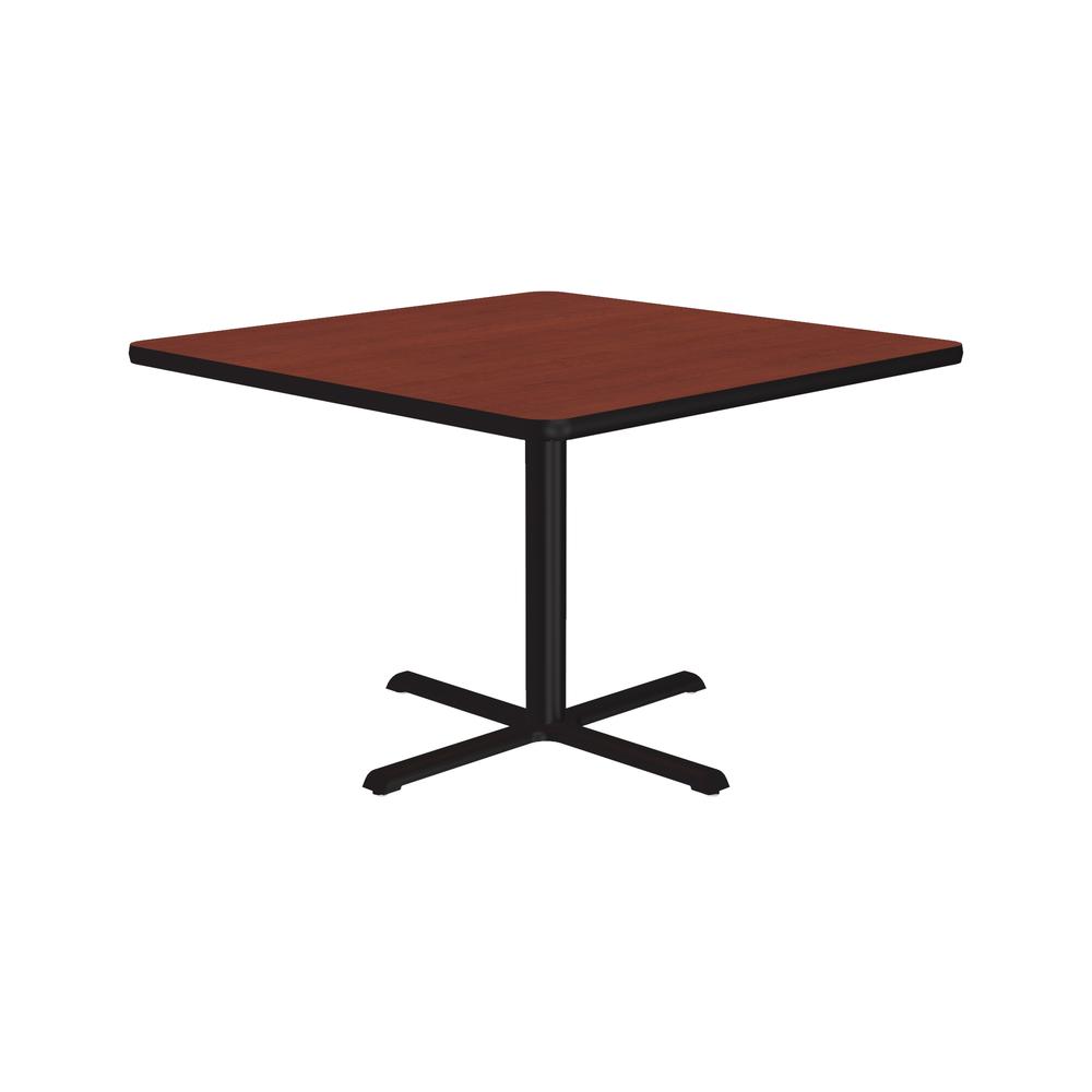 Table Height Deluxe High-Pressure Café and Breakroom Table 42x42", SQUARE CHERRY, BLACK. Picture 5