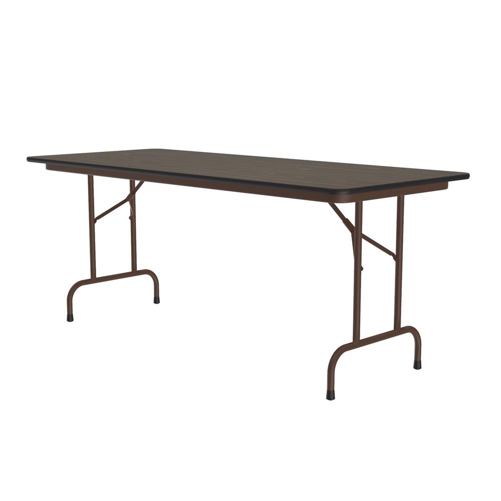 Deluxe High Pressure Top Folding Table 30x72", RECTANGULAR WALNUT BROWN. Picture 4