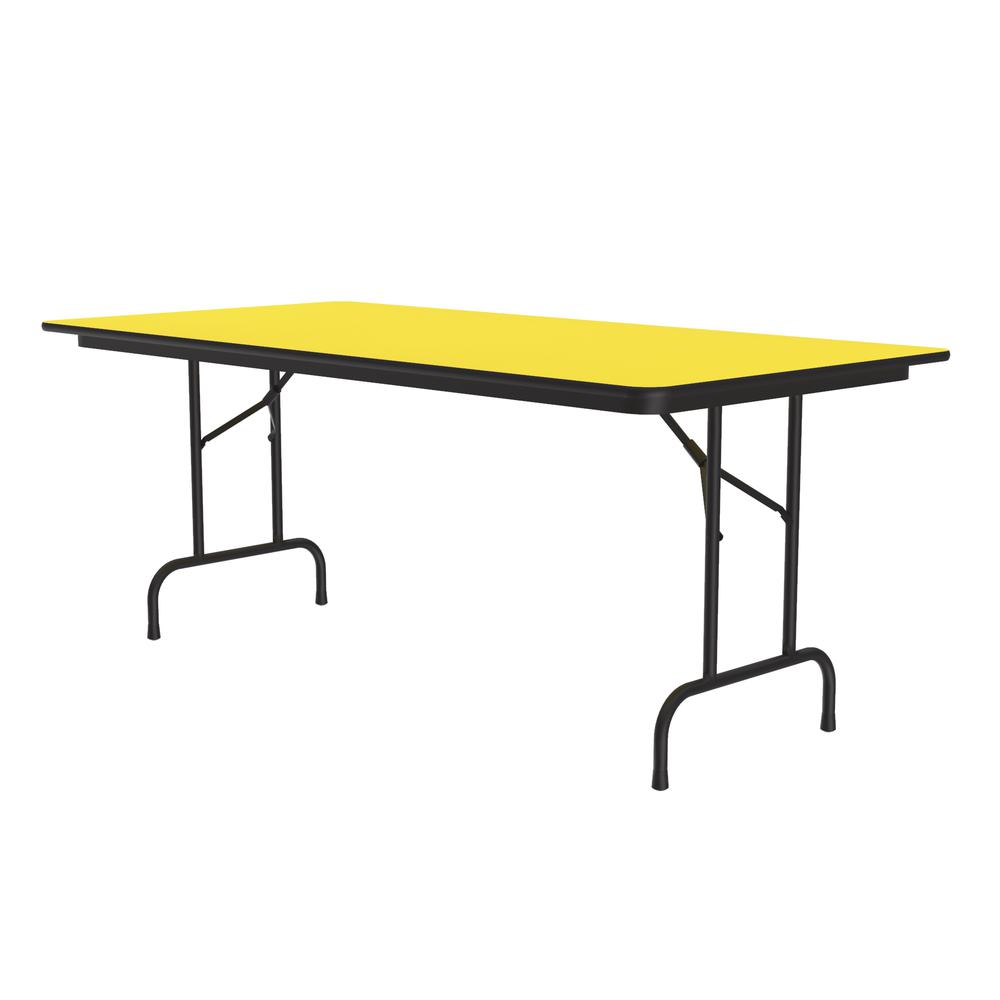Deluxe High Pressure Top Folding Table, 36x72" RECTANGULAR YELLOW BLACK. Picture 1