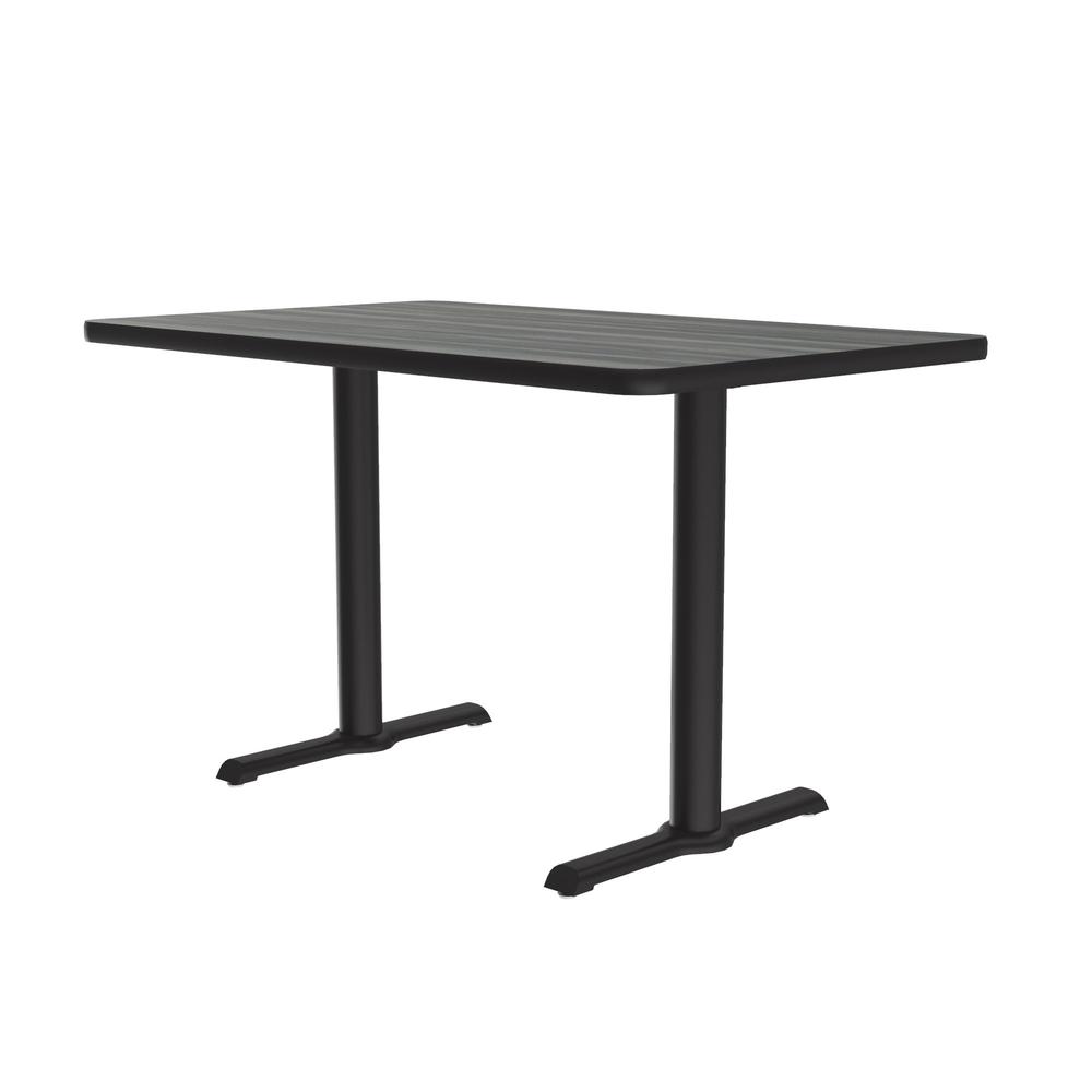 Table Height Deluxe High-Pressure Café and Breakroom Table 30x48", RECTANGULAR, NEW ENGLAND DRIFTWOOD, BLACK. Picture 7