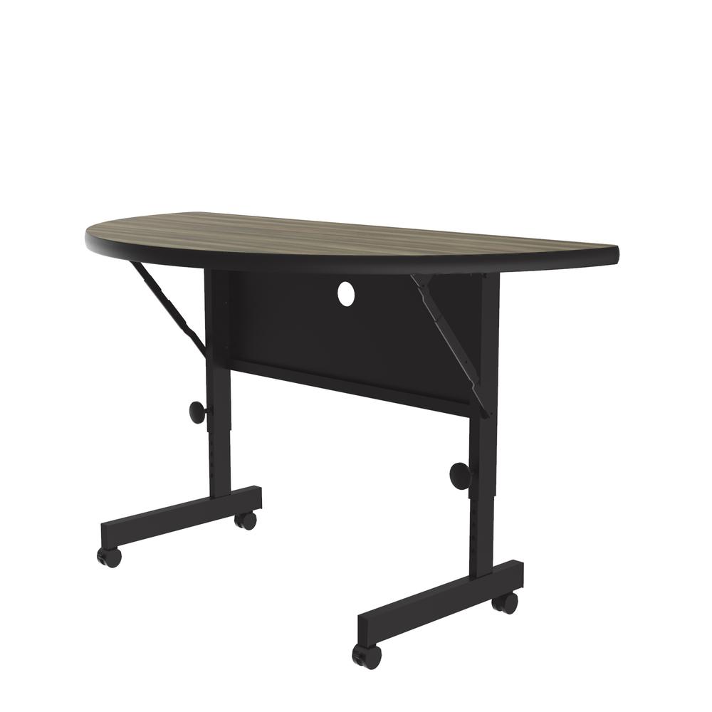 Deluxe High Pressure Top Flip Top Table, 24x48" RECTANGULAR COLONIAL HICKORY BLACK. Picture 6