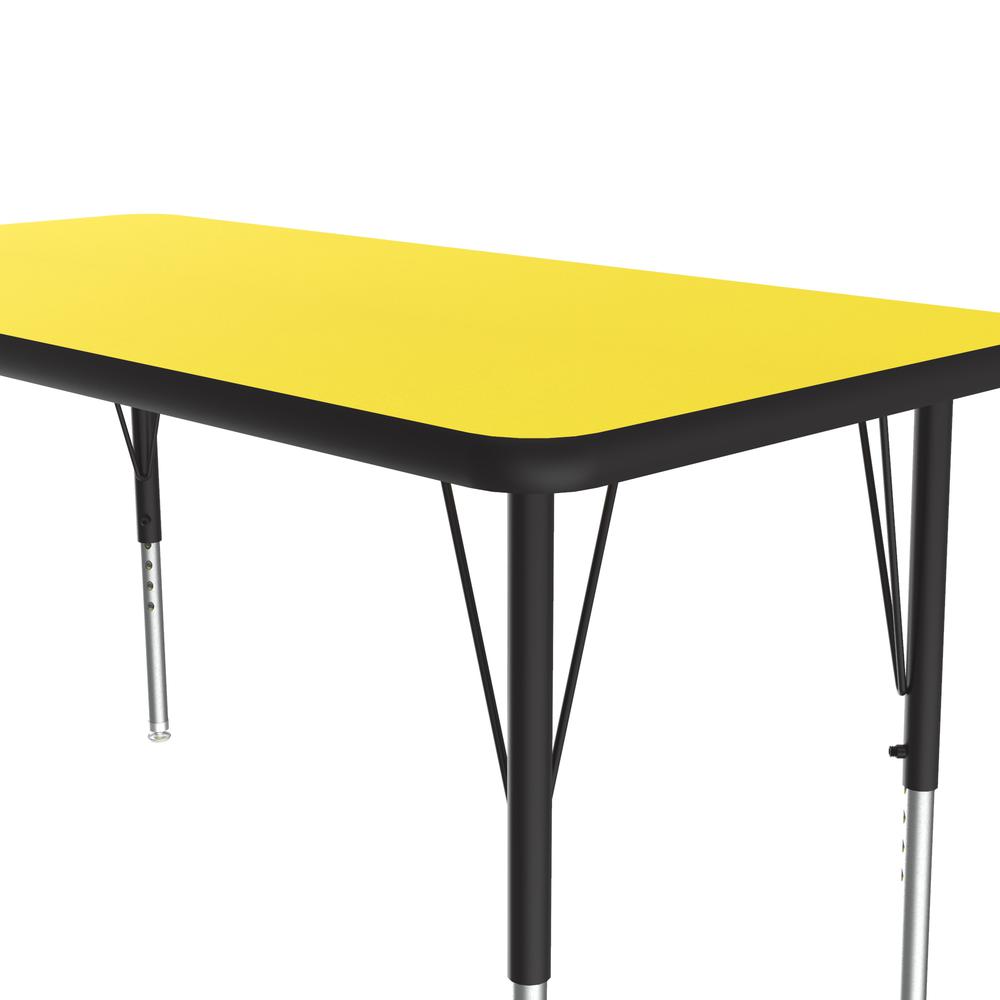 Deluxe High-Pressure Top Activity Tables 24x48", RECTANGULAR, YELLOW , BLACK/CHROME. Picture 1