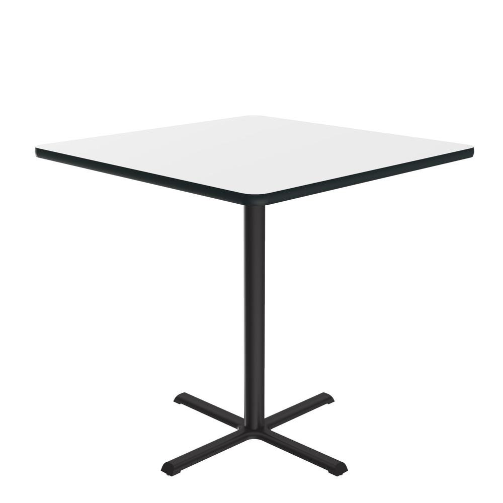 Bar Stool/Standing Height Deluxe High-Pressure Café and Breakroom Table 36x36" SQUARE, WHITE, BLACK. Picture 1