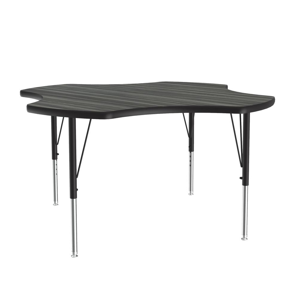 Deluxe High-Pressure Top Activity Tables, 48x48", CLOVER, NEW ENGLAND DRIFTWOOD BLACK/CHROME. Picture 8