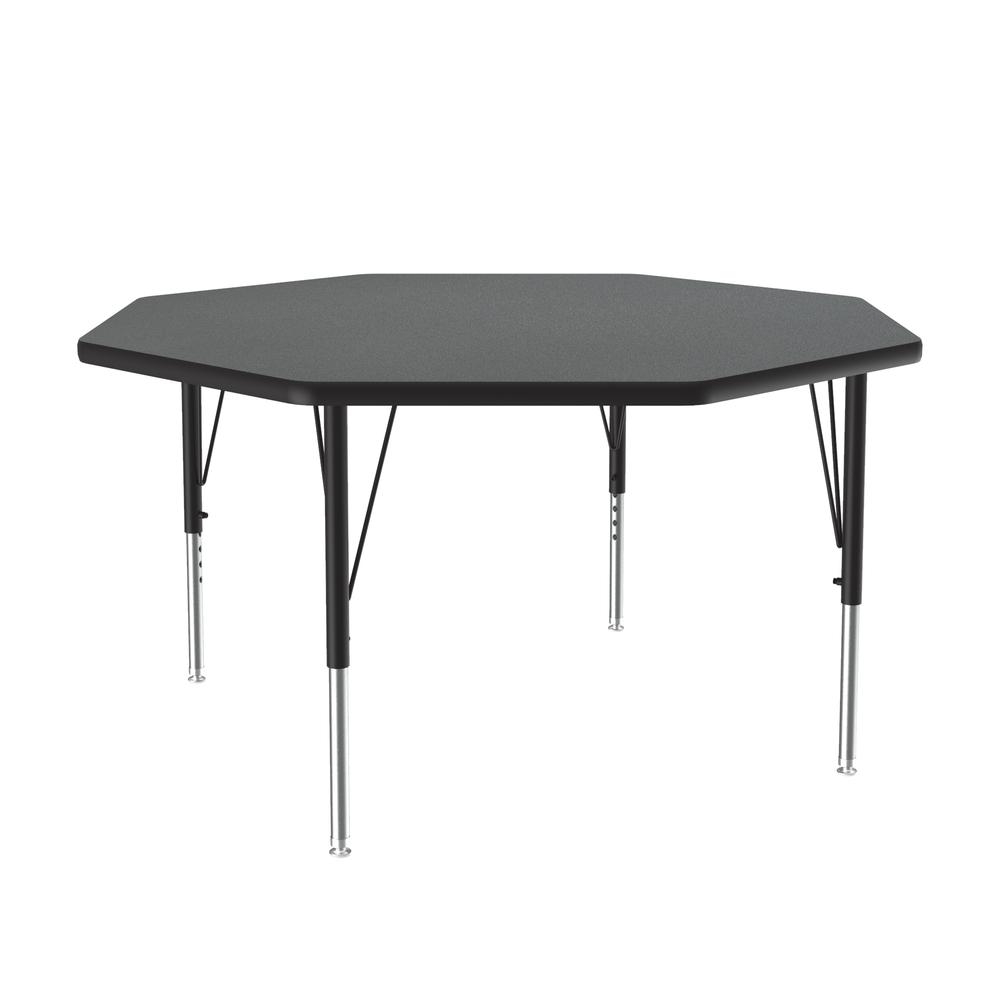 Deluxe High-Pressure Top Activity Tables, 48x48" OCTAGONAL, MONTANA GRANITE BLACK/CHROME. Picture 5