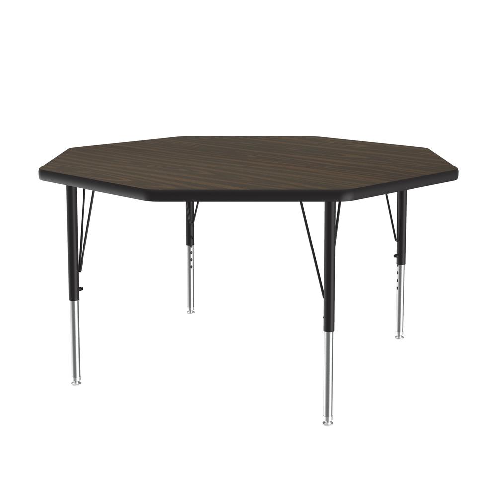 Deluxe High-Pressure Top Activity Tables, 48x48" OCTAGONAL, WALNUT BLACK/CHROME. Picture 7