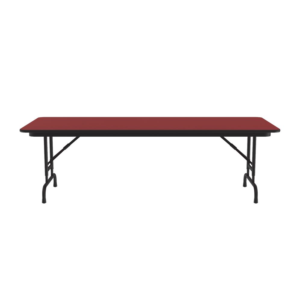 Adjustable Height High Pressure Top Folding Table 30x96" RECTANGULAR RED, BLACK. Picture 8