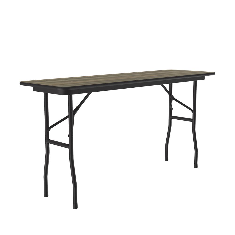 Deluxe High Pressure Top Folding Table 18x96", RECTANGULAR COLONIAL HICKORY, BLACK. Picture 8