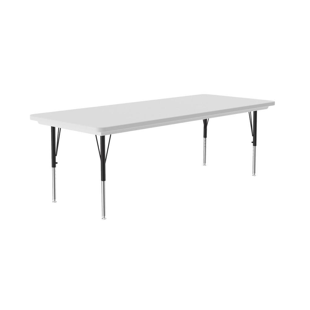 Commercial Blow-Molded Plastic Top Activity Tables 30x96" RECTANGULAR, GRAY GRANITE BLACK/CHROME. Picture 1