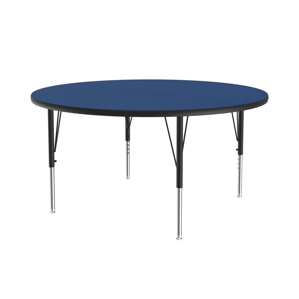 Deluxe High-Pressure Top Activity Tables, 48x48" ROUND, BLUE BLACK/CHROME. Picture 4