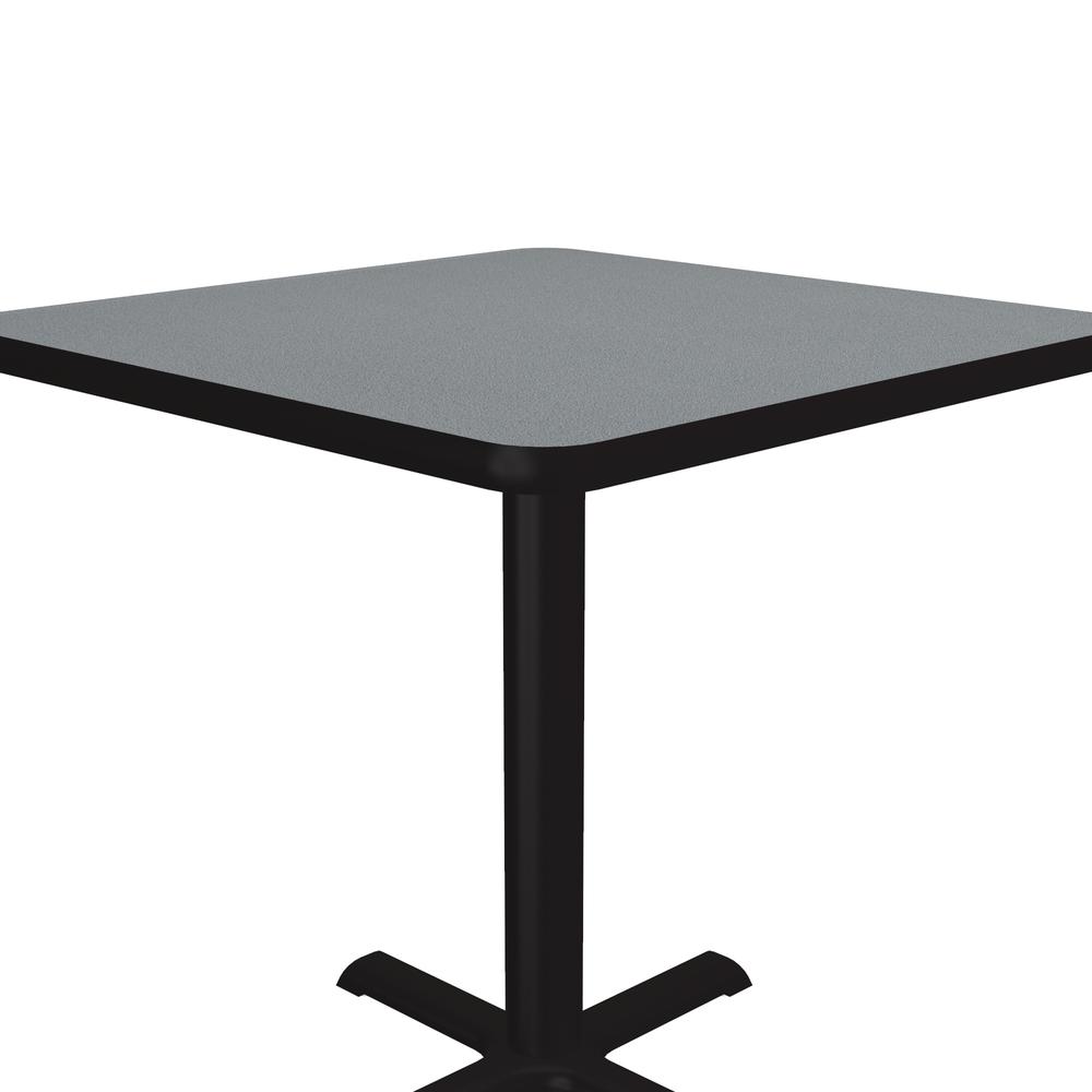 Table Height Deluxe High-Pressure Café and Breakroom Table, 30x30" SQUARE GRAY GRANITE, BLACK. Picture 2