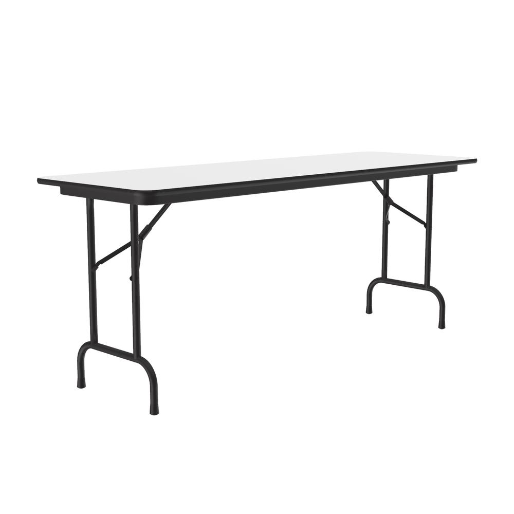 Deluxe High Pressure Top Folding Table 24x72", RECTANGULAR WHITE BLACK. Picture 3