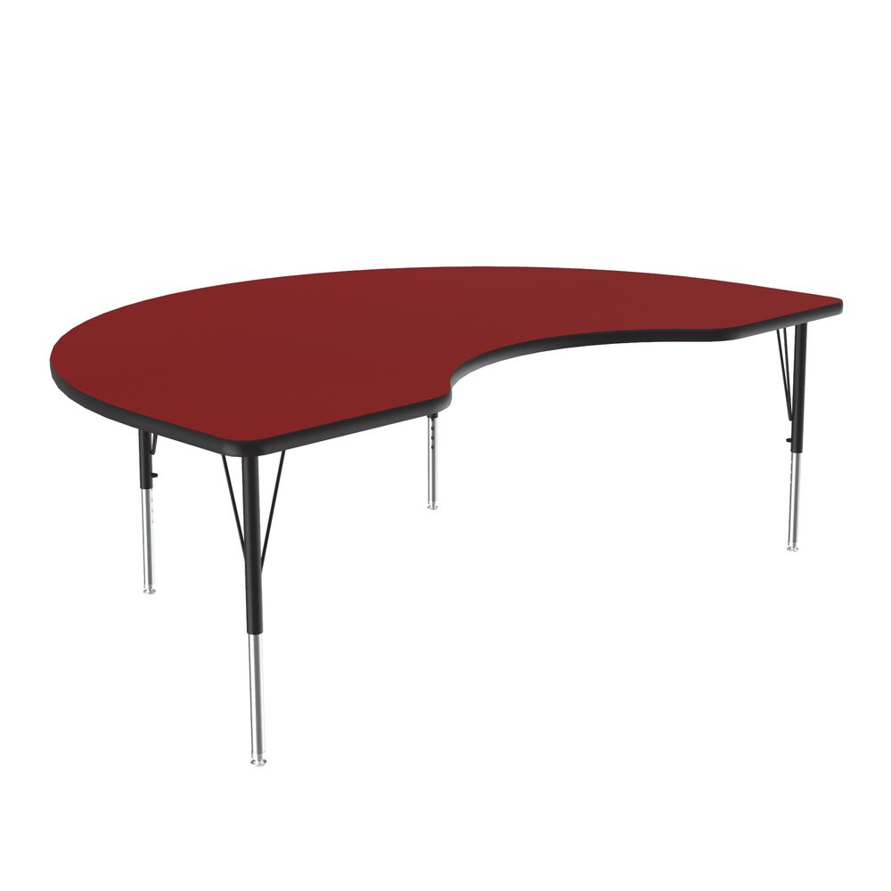 Deluxe High-Pressure Top Activity Tables 48x72" KIDNEY, RED, BLACK/CHROME. Picture 4