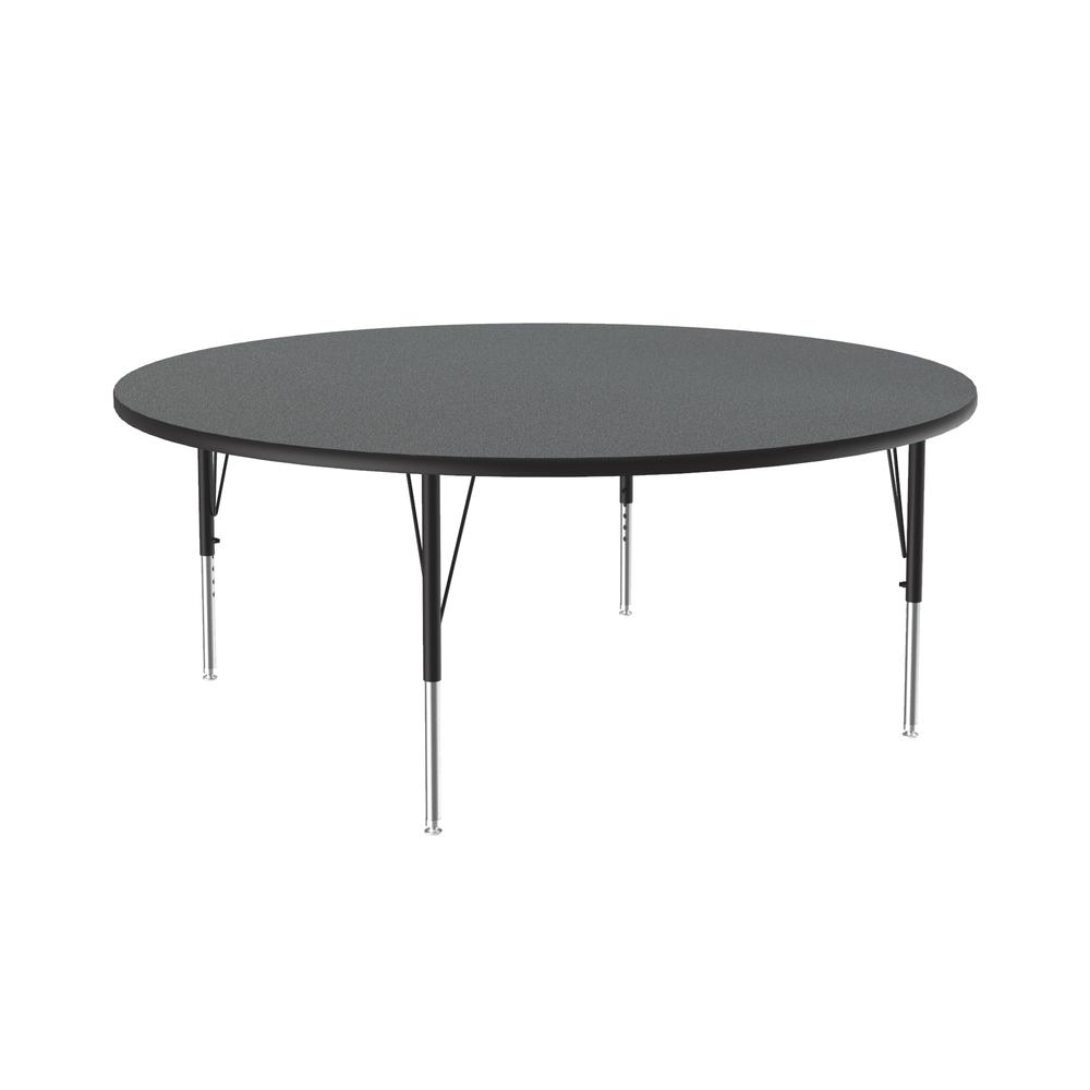 Deluxe High-Pressure Top Activity Tables, 60x60", ROUND, MONTANA GRANITE, BLACK/CHROME. Picture 3
