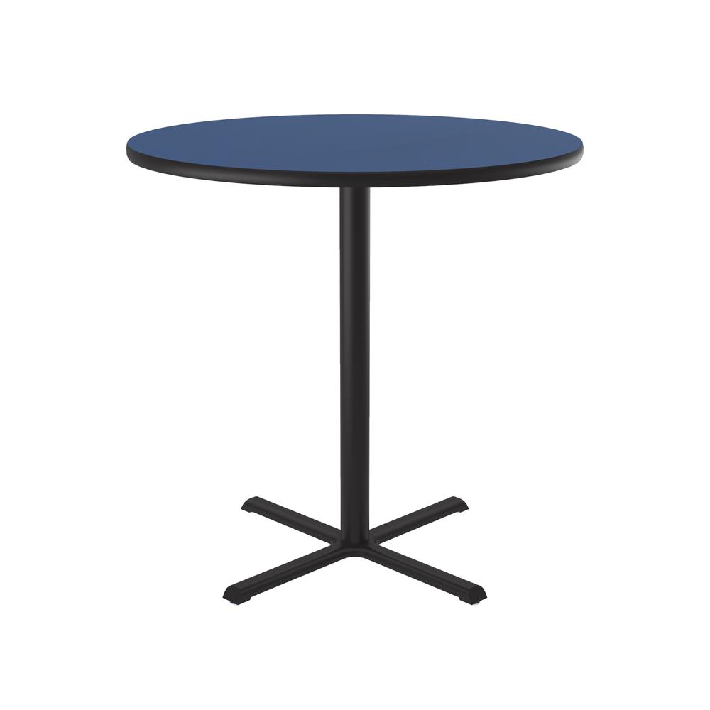 Bar Stool/Standing Height Deluxe High-Pressure Café and Breakroom Table 48x48" ROUND, BLUE, BLACK. Picture 8