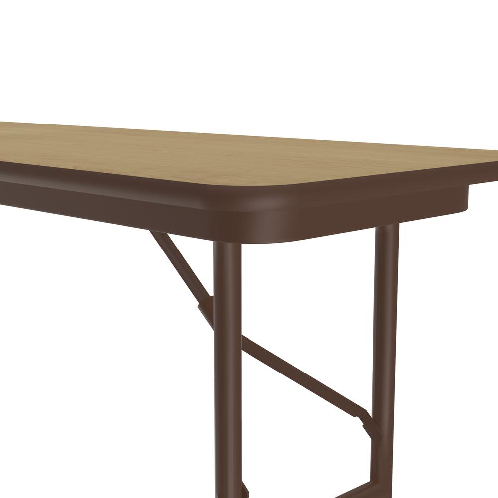 Deluxe High Pressure Top Folding Table 18x48" RECTANGULAR FUSION MAPLE, BROWN. Picture 8